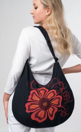 Handtasche Michaela Gautam Moon Schwarz-rot