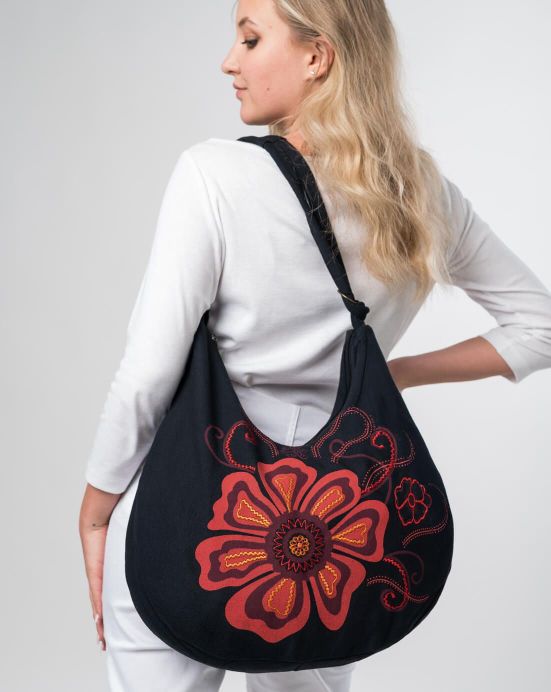 Handtasche Michaela Gautam Moon Schwarz-rot