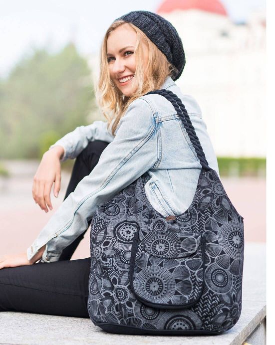 Handtasche Michaela Gautam Maxi Schwarz-grau