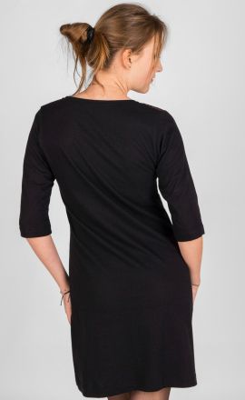 Kleid Michaela Gautam Narami mit Stickereien Schwarz-grün