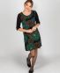 Kleid Michaela Gautam Narami mit Stickereien Schwarz-grün