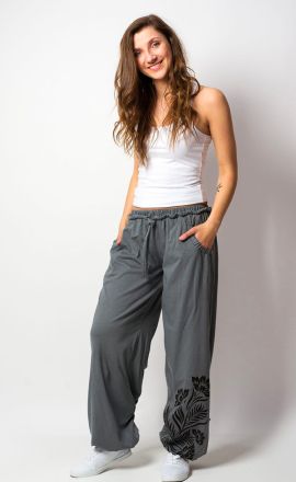 Damenhose Purano aus leichter Baumwolle Grau