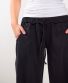 Damenhose Purano aus leichter Baumwolle Schwarz mit Wiesenblüten