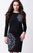 Kleid Michaela Gautam Kadhya mit gesticktem Mandala Schwarz
