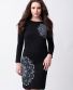 Kleid Michaela Gautam Kadhya mit gesticktem Mandala Schwarz