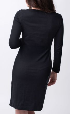 Kleid Michaela Gautam Kadhya mit gesticktem Mandala Schwarz