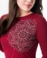 Kleid Michaela Gautam Kadhya mit gesticktem Mandala Bordeaux