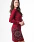 Kleid Michaela Gautam Kadhya mit gesticktem Mandala Bordeaux