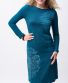 Kleid Michaela Gautam Kadhya mit gesticktem Mandala Petrol