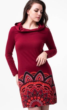 Kleid Michaela Gautam Luga mit Stickerei Bordeaux
