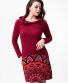 Kleid Michaela Gautam Luga mit Stickerei Bordeaux