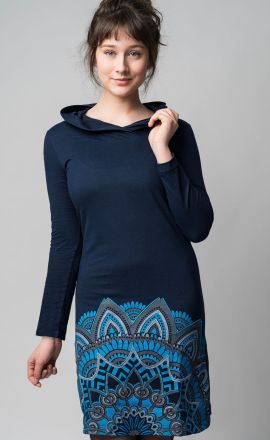Kleid Michaela Gautam Luga mit Stickerei Navy