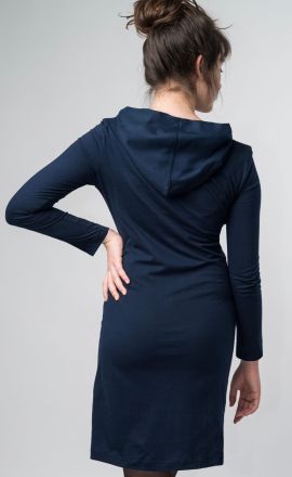 Kleid Michaela Gautam Luga mit Stickerei Navy