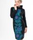 Kleid Michaela Gautam Hede Schwarz mit Türkisblüten