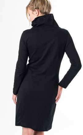 Kleid Michaela Gautam Hede Schwarz mit Türkisblüten