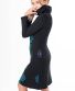 Kleid Michaela Gautam Hede Schwarz mit Türkisblüten