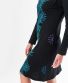 Kleid Michaela Gautam Hede Schwarz mit Türkisblüten