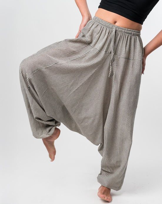 Haremshose Michaela Gautam Aladin Beige mit Streifen