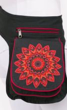 Hüfttasche Purano Schwarz mit rotem Mandala