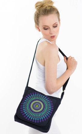 Handtasche Purano Flap Schwarz-lila