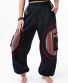 Schwarz-bordeaux Baggy-Cargo-Hose Michaela Gautam