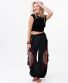 Schwarz-bordeaux Baggy-Cargo-Hose Michaela Gautam