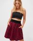 Damenrock Michaela Gautam Sarada Bordeaux mit schwarzen Blüten