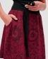 Damenrock Michaela Gautam Sarada Bordeaux mit schwarzen Blüten