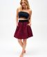 Damenrock Michaela Gautam Sarada Bordeaux mit schwarzen Blüten